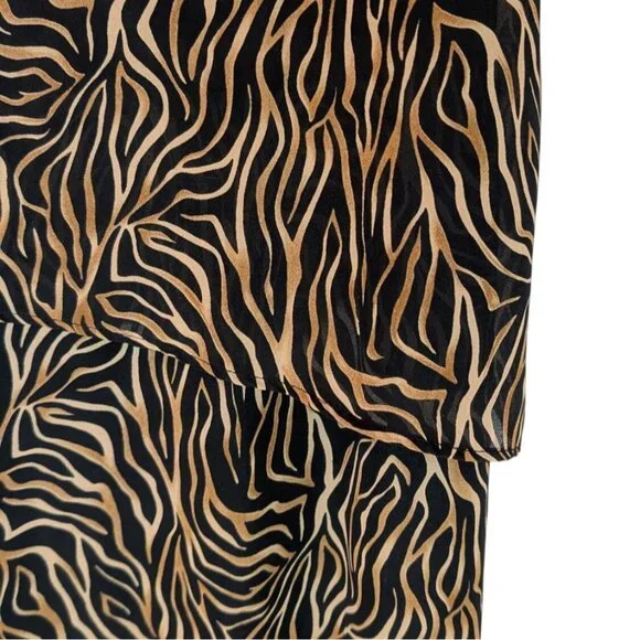 Vintage Zebra Print Sleeveless Maxi Dress Womens Size 14 by MSK Made in USA - Picture 5 of 6